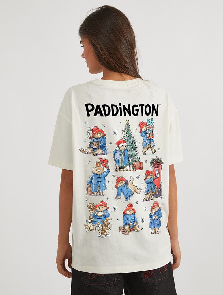 Paddington x Skinnydip Christmas In London T-Shirt In White Tops & T-Shirts Skinnydip London