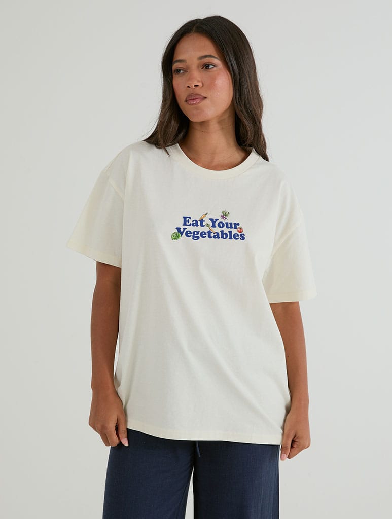 Paddington x Skinnydip Eat Your Vegetables T-Shirt In White Tops & T-Shirts Skinnydip London