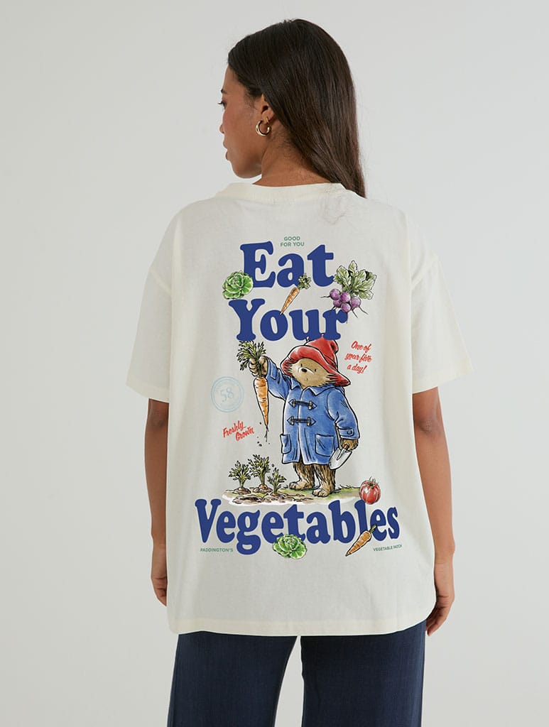 Paddington x Skinnydip Eat Your Vegetables T-Shirt In White Tops & T-Shirts Skinnydip London