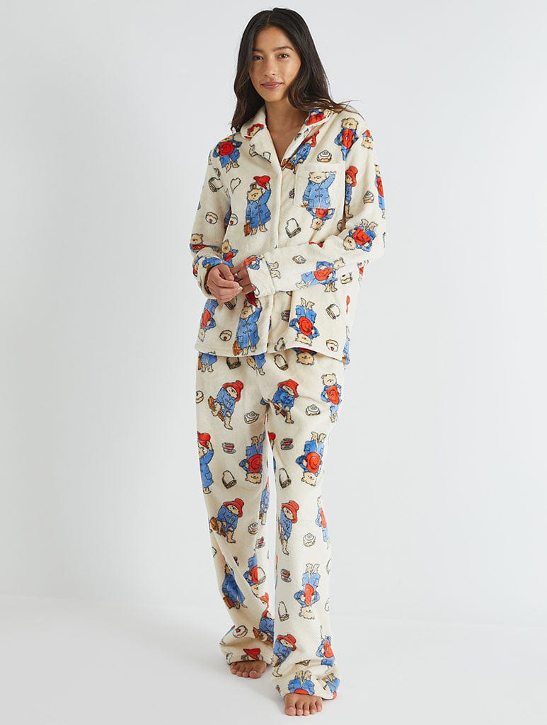 Paddington x Skinnydip Fleece Pyjama Set in Cream Lingerie & Nightwear Skinnydip London