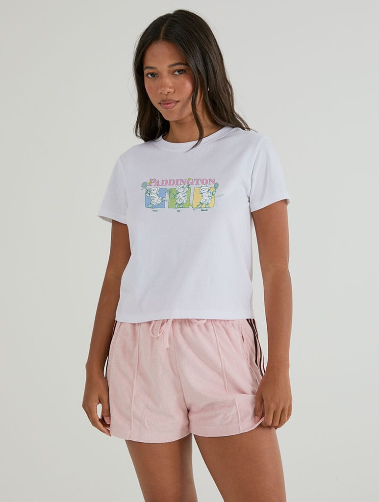 Paddington x Skinnydip Game Set Match Baby T-Shirt In White Tops & T-Shirts Skinnydip London