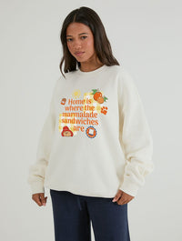 Paddington x Skinnydip Home Is Where The Marmalade Sandwiches Are Sweatshirt In White Hoodies & Sweatshirts Skinnydip London