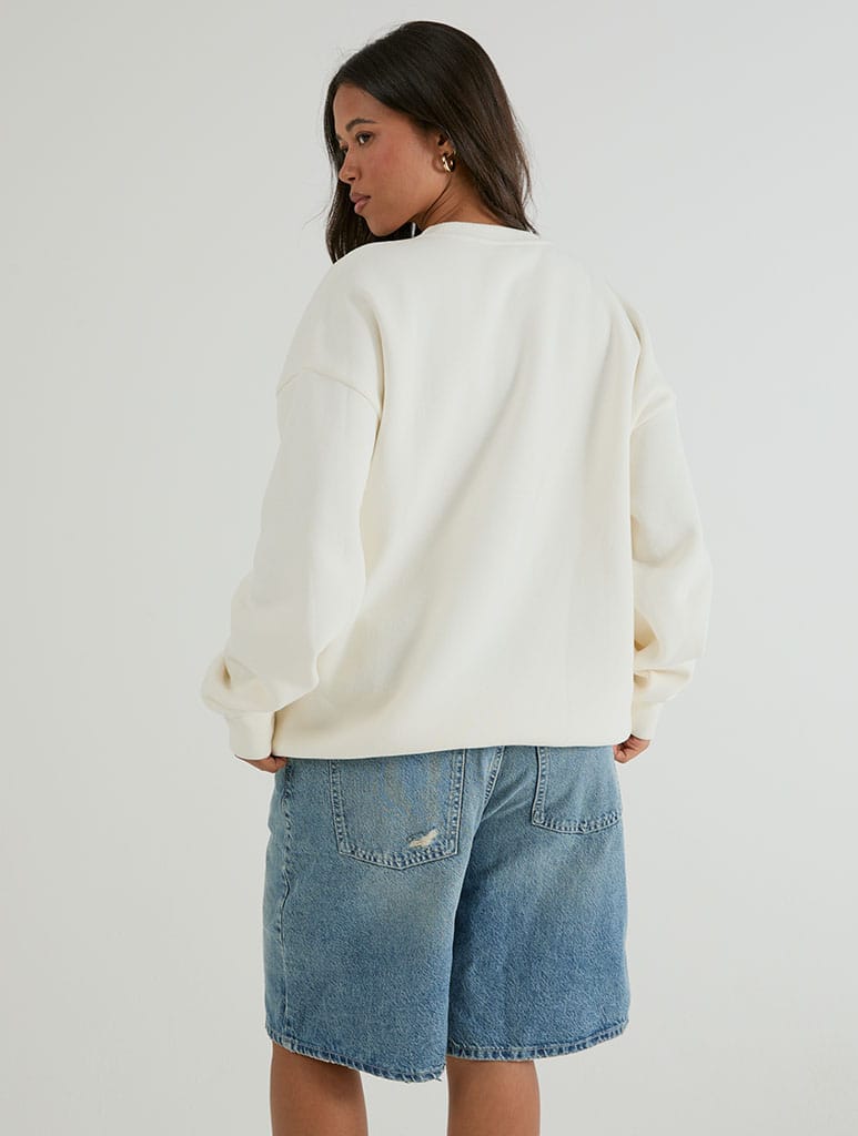 Paddington x Skinnydip J'adore La Plage Sweatshirt In White Hoodies & Sweatshirts Skinnydip London