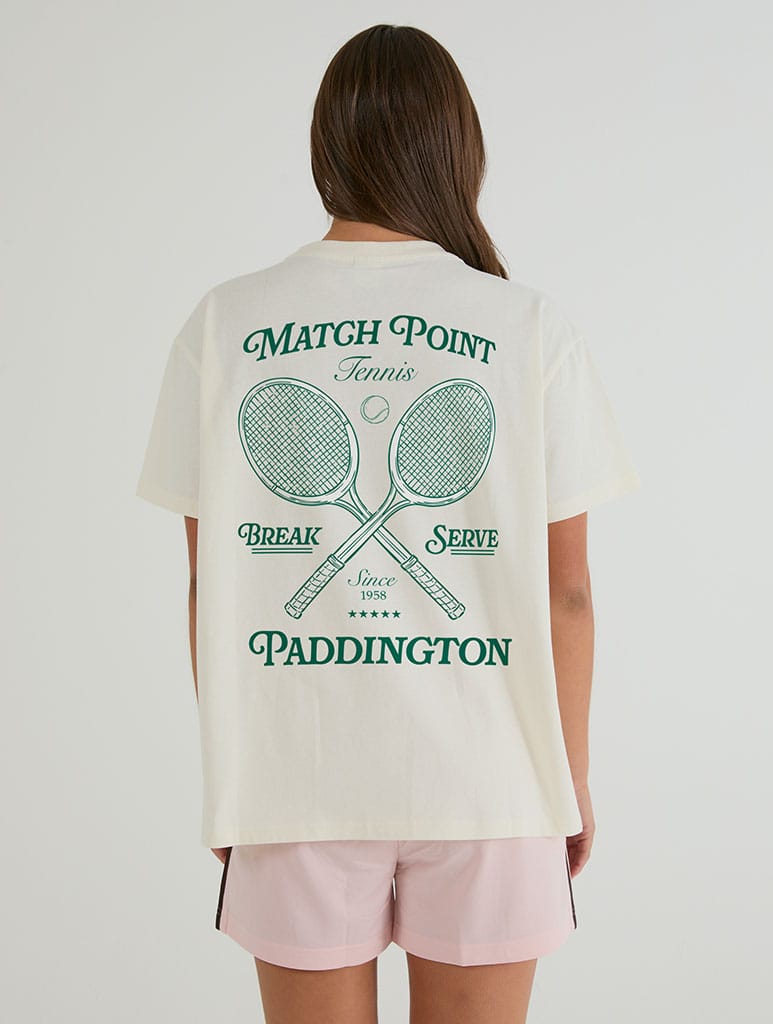 Paddington x Skinnydip Match Point T-Shirt In White Tops & T-Shirts Skinnydip London