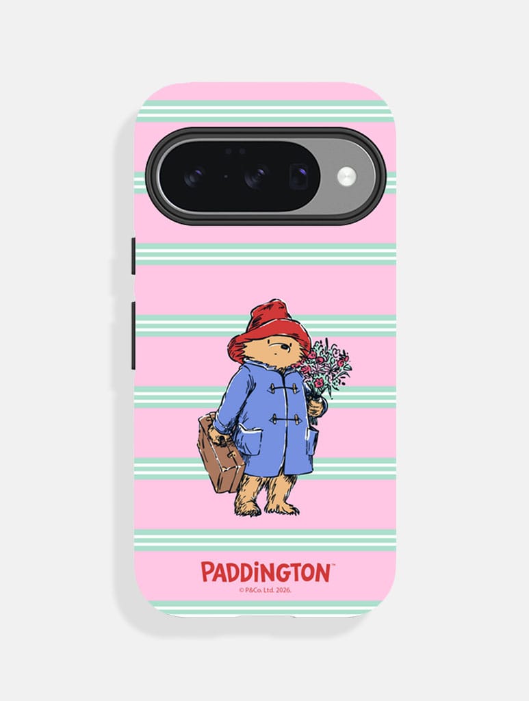 Paddington x Skinnydip Pink and Mint Stripe Ultra Protective Google Pixel Case Phone Cases Skinnydip London