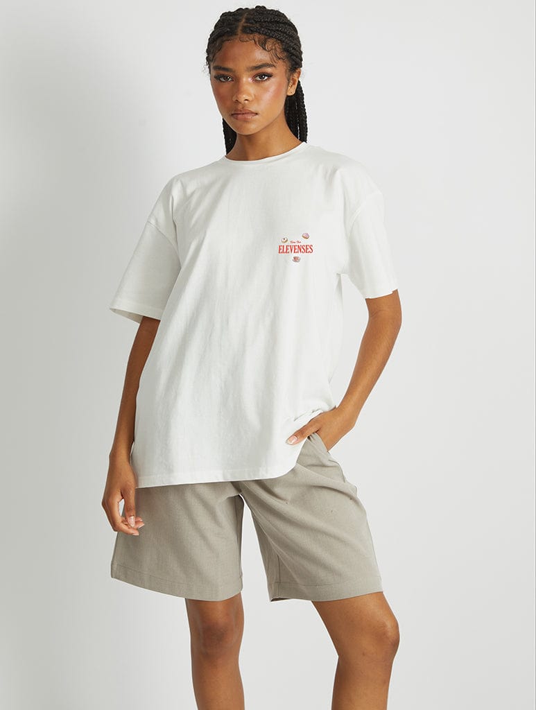 Paddington x Skinnydip Time For Elevenses T-Shirt In White Tops & T-Shirts Skinnydip London