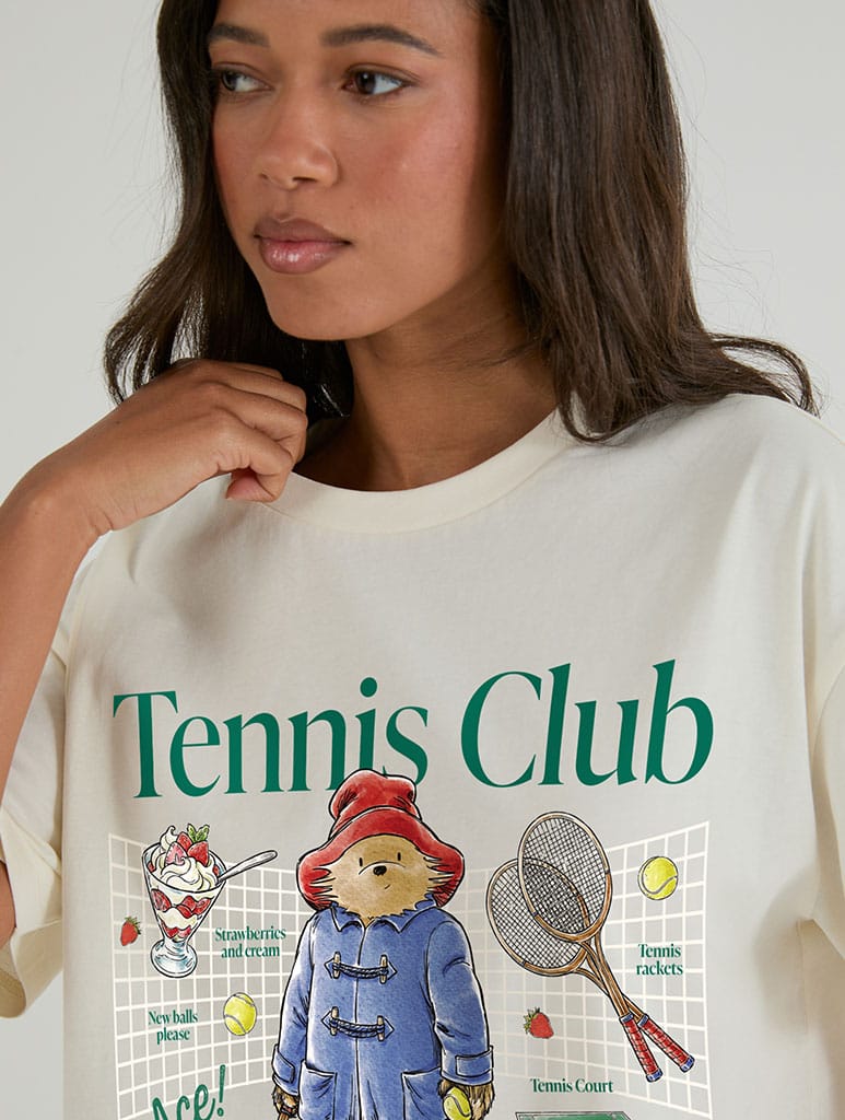 Paddington x Skinnydip Wimbledon Just The Essentials T-Shirt In White Tops & T-Shirts Skinnydip London