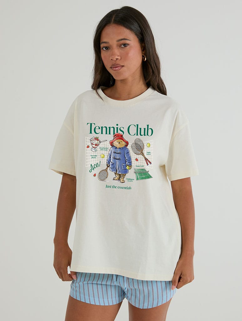 Paddington x Skinnydip Wimbledon Just The Essentials T-Shirt In White Tops & T-Shirts Skinnydip London