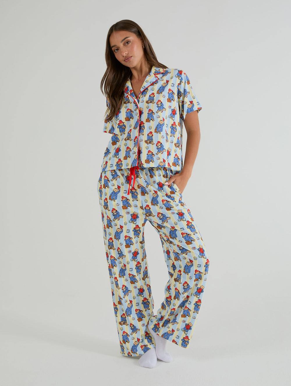 Paddington x Skinnydip Yellow Stripe Pyjama Set Lingerie & Nightwear Skinnydip London