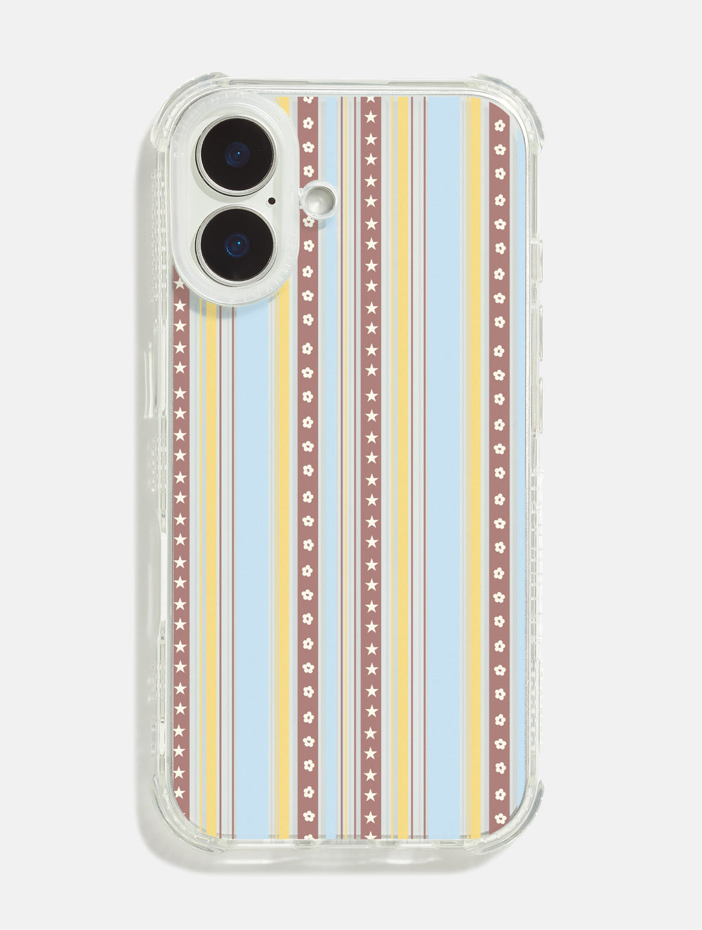 Patterned Stripe Yellow Blue & Brown Shock iPhone Case Phone Cases Skinnydip London