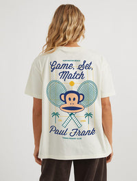Paul Frank x Skinnydip Game Set Match T-Shirt In White Tops & T-Shirts Skinnydip London