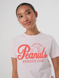 Peanuts x Skinnydip Athletic Club Baby T-Shirt In Pink Tops & T-Shirts Skinnydip London