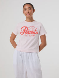 Peanuts x Skinnydip Athletic Club Baby T-Shirt In Pink Tops & T-Shirts Skinnydip London