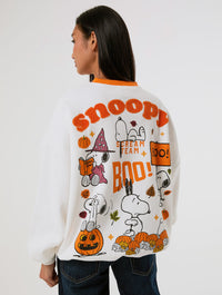 Peanuts x Skinnydip Scream Team Sweatshirt in Ecru Hoodies & Sweatshirts Skinnydip London