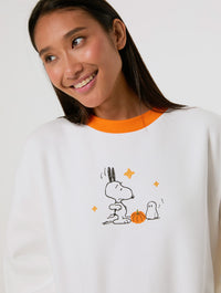 Peanuts x Skinnydip Scream Team Sweatshirt in Ecru Hoodies & Sweatshirts Skinnydip London