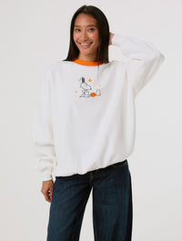 Peanuts x Skinnydip Scream Team Sweatshirt in Ecru Hoodies & Sweatshirts Skinnydip London
