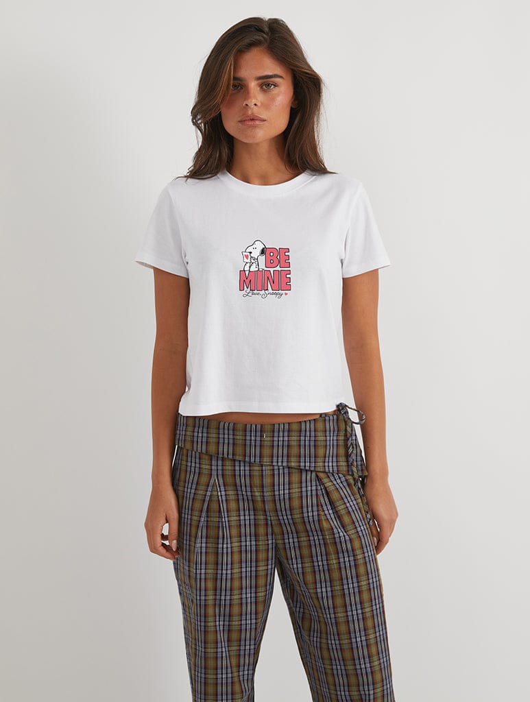 Peanuts x Skinnydip Snoopy Be Mine Baby T-Shirt In White Tops & T-Shirts Skinnydip London