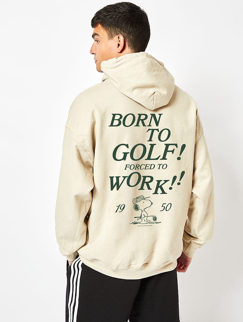 Peanuts x Skinnydip Snoopy Born to Golf Hoodie in Sand | Official ...