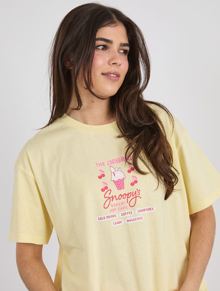 Peanuts x Skinnydip Snoopy Cafe Poster T-Shirt Tops & T-Shirts Skinnydip London
