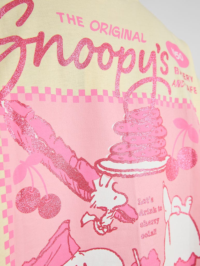 Peanuts x Skinnydip Snoopy Cafe Poster T-Shirt Tops & T-Shirts Skinnydip London