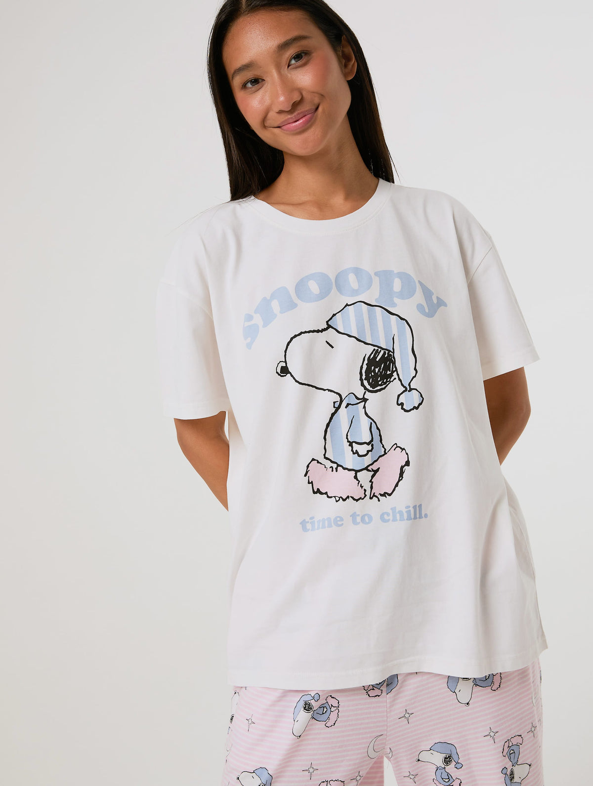 Peanuts x Skinnydip Snoopy Chill T-Shirt and Trouser Set with Eye Mask Lingerie & Nightwear Skinnydip London