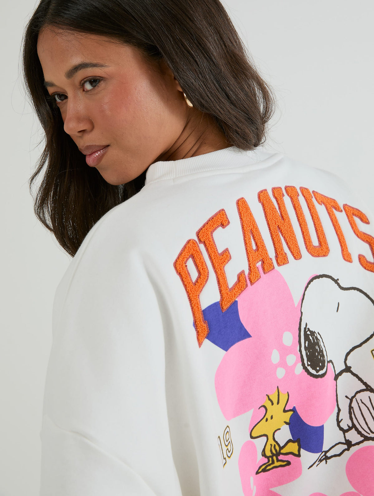 Peanuts x Skinnydip Snoopy Flower Ecru Sweatshirt Hoodies & Sweatshirts Skinnydip London