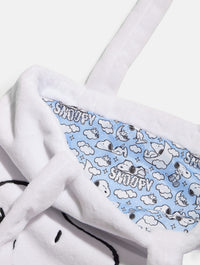 Peanuts x Skinnydip Snoopy Fluffy Tote Bag with Chrome Charm Printed Tote Bags Skinnydip London
