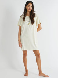 Peanuts x Skinnydip Snoopy Rainbow Night Dress in Ecru Lingerie & Nightwear Skinnydip London