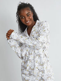 Peanuts x Skinnydip Snoopy Rainbow Print Pyjama Set in Ecru Lingerie & Nightwear Skinnydip London