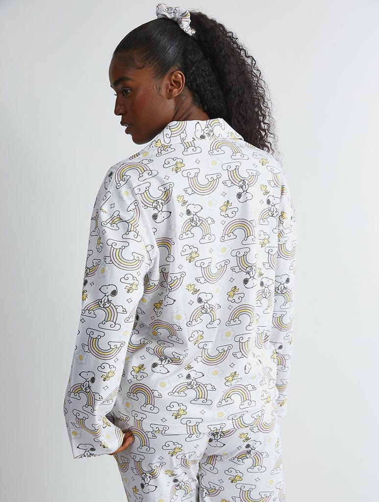 Peanuts x Skinnydip Snoopy Rainbow Print Pyjama Set in Ecru Lingerie & Nightwear Skinnydip London