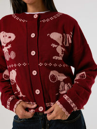 Peanuts x Skinnydip Snoopy Winter Knitted Cardigan Jumpers & Cardigans Skinnydip London
