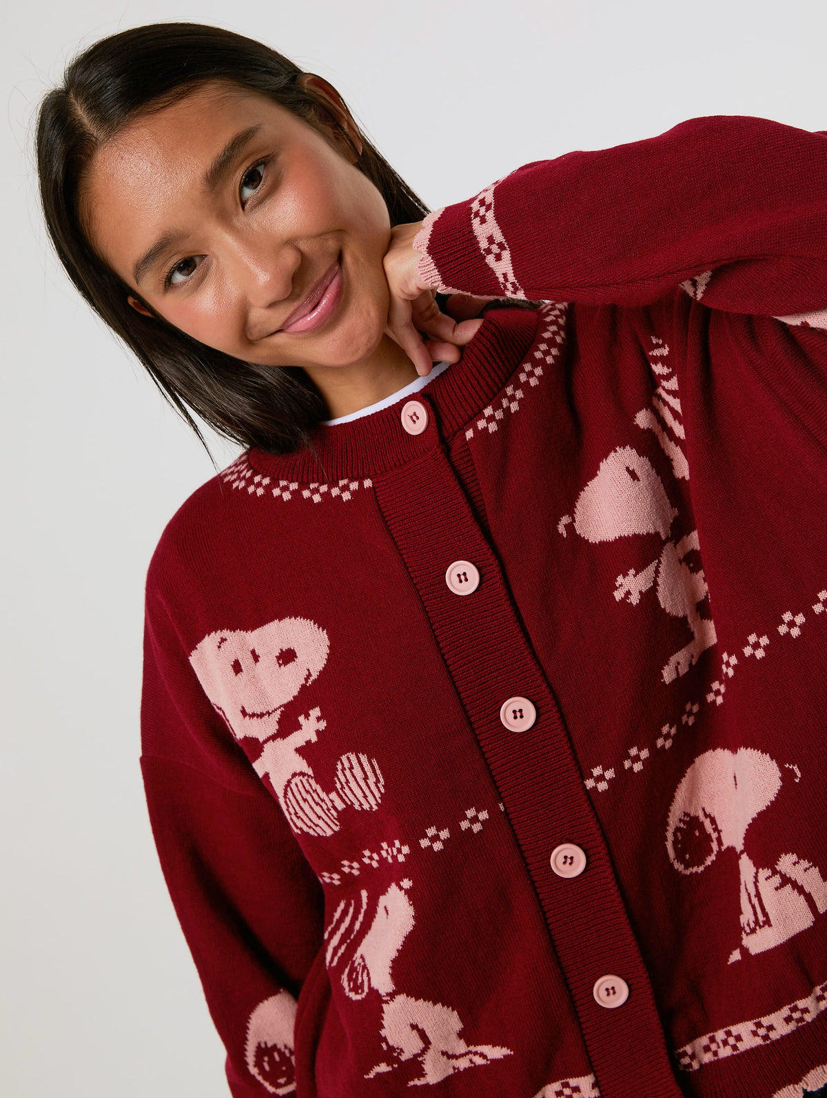 Peanuts x Skinnydip Snoopy Winter Knitted Cardigan Jumpers & Cardigans Skinnydip London
