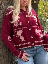 Peanuts x Skinnydip Snoopy Winter Knitted Cardigan Jumpers & Cardigans Skinnydip London