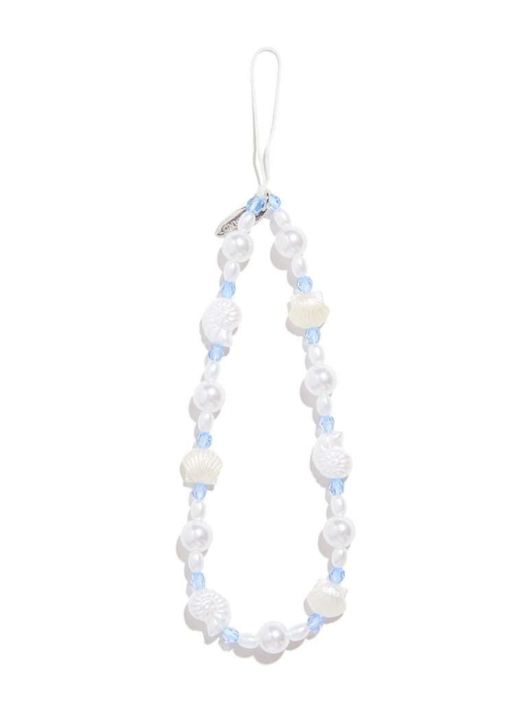 Pearly Shell Beaded Strap Phone Grips Custard London