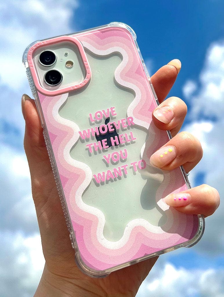 Clear Pink Shock iPhone Case Personalised Cases Skinnydip London