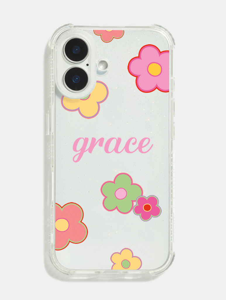 Personalised Glitter Base Shock iPhone Case with Clear Camera Hole Phone Cases Skinnydip London