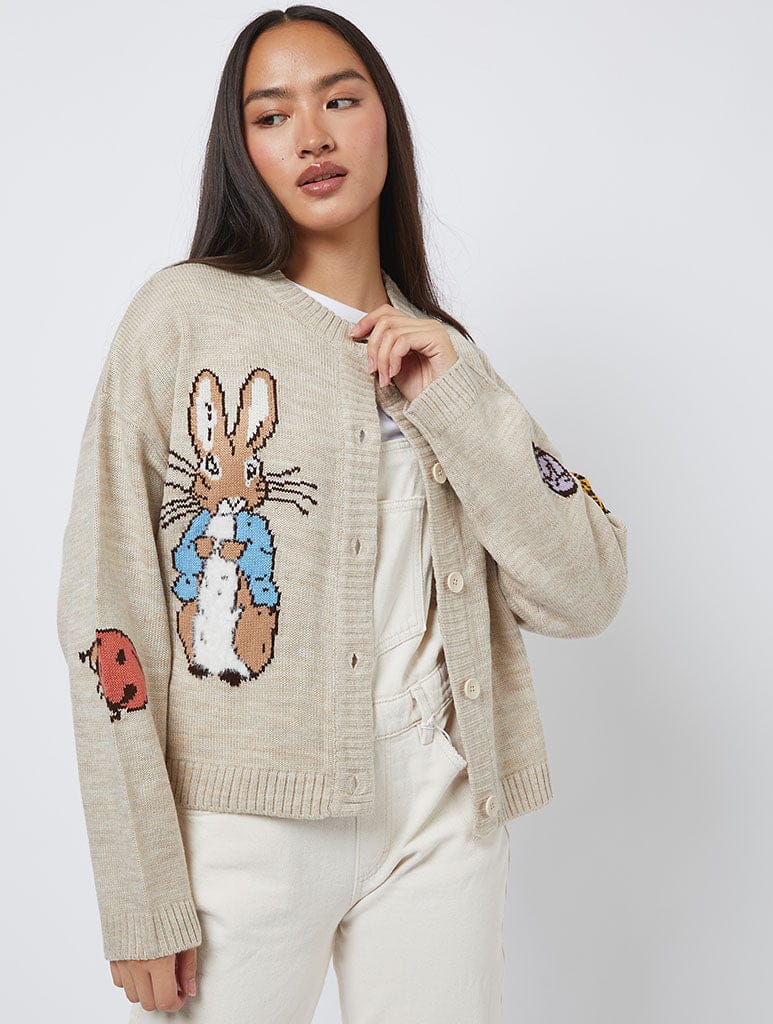 Peter Rabbit x Skinnydip Chunky Knit Cardigan in Cream | Neutral ...