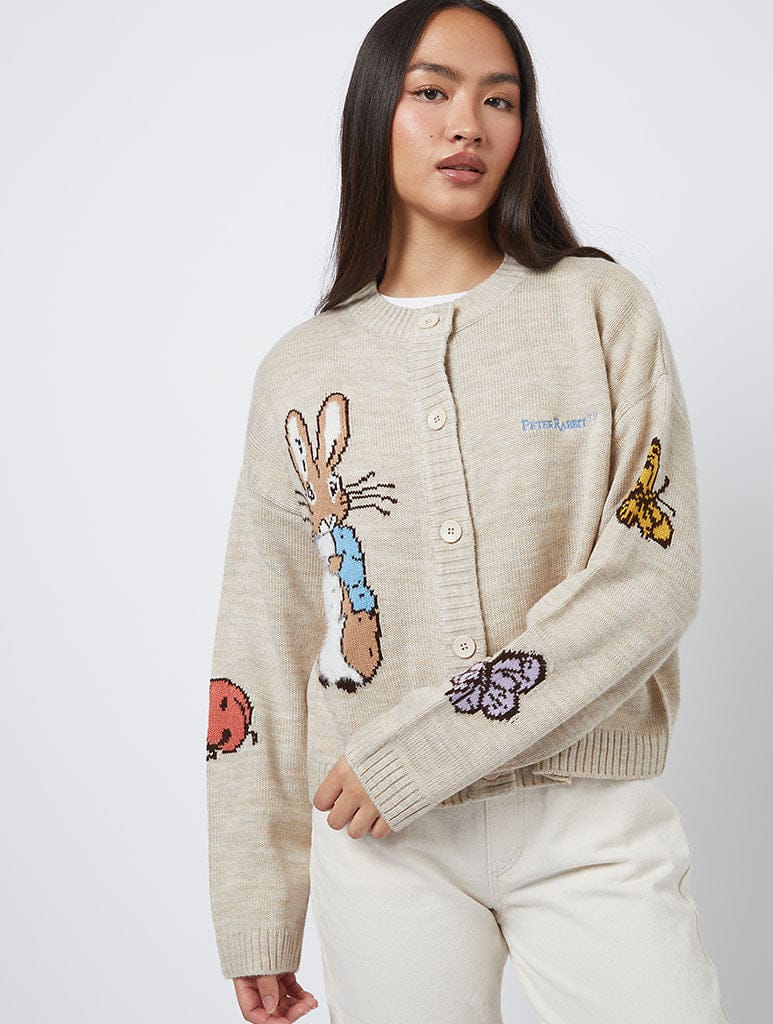 Peter Rabbit x Skinnydip Chunky Knit Cardigan in Cream Jumpers & Cardigans Skinnydip London