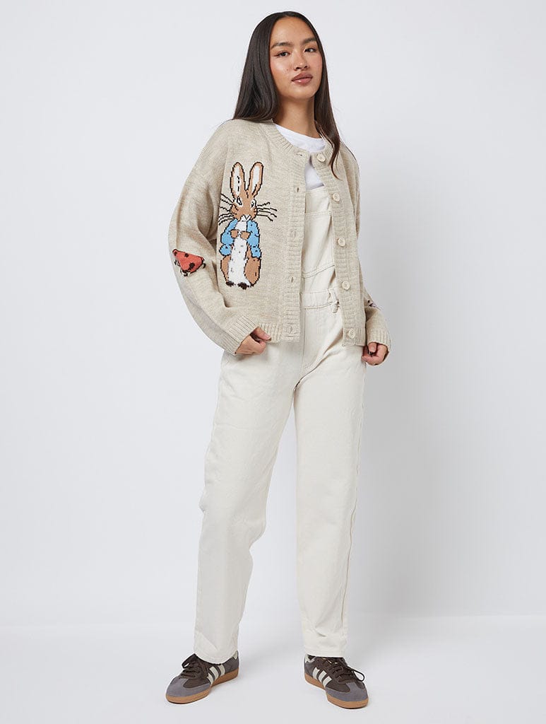 Peter Rabbit x Skinnydip Chunky Knit Cardigan in Cream Jumpers & Cardigans Skinnydip London