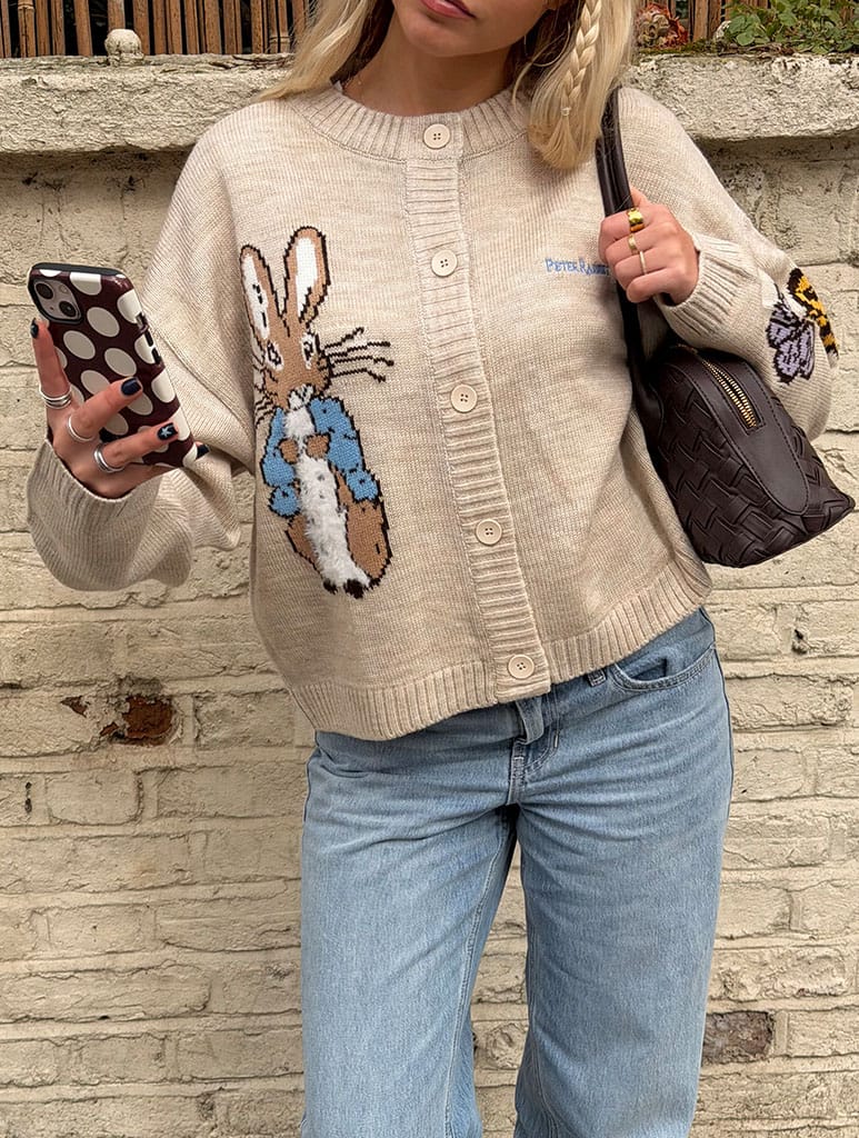 Peter Rabbit x Skinnydip Chunky Knit Cardigan in Cream Jumpers & Cardigans Skinnydip London