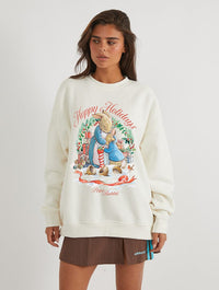 Peter Rabbit x Skinnydip Hoppy Holidays Sweatshirt In White Hoodies & Sweatshirts Skinnydip London