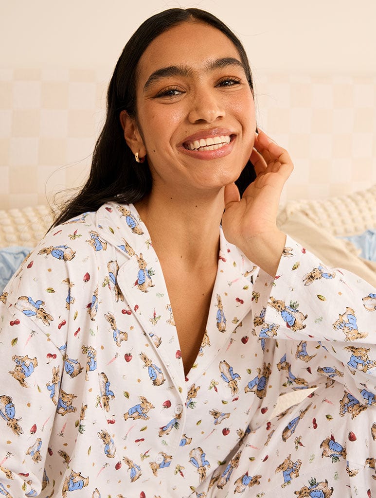 Peter Rabbit x Skinnydip Pyjama Set in Ecru Lingerie & Nightwear Skinnydip London