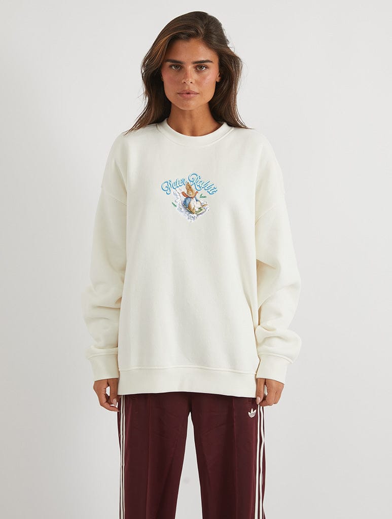 Peter Rabbit x Skinnydip Winter Adventure Sweatshirt In White Hoodies & Sweatshirts Skinnydip London