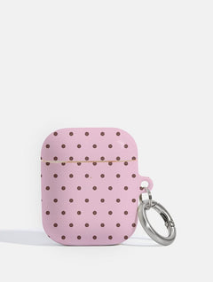 Pink And Brown Mini Dots AirPods Case AirPods Cases Skinnydip London