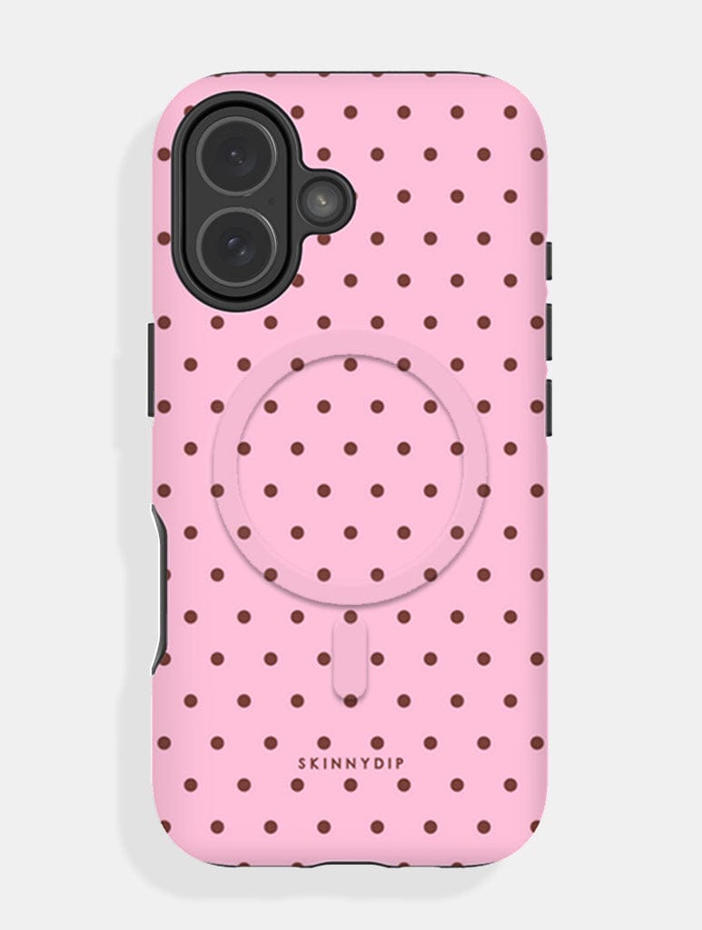 Pink and Brown Mini Dots Magsafe Ultra Protective iPhone Case Phone Cases Skinnydip London