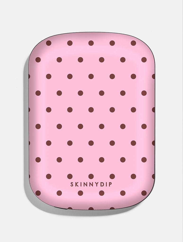 Pink and Brown Mini Dots Portable Magsafe Charger Portable Chargers Skinnydip London