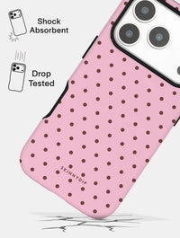 Pink and Brown Mini Dots Ultra Protective iPhone Case Phone Cases Skinnydip London