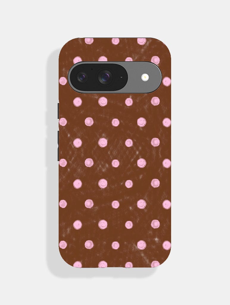 Pink And Brown Painted Polka Dot Ultra Protective Google Pixel Case Phone Cases Skinnydip London