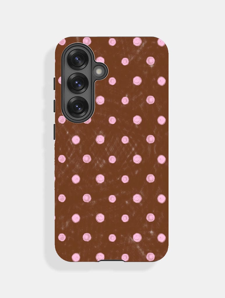 Pink And Brown Painted Polka Dot Ultra Protective Samsung Case Phone Cases Skinnydip London