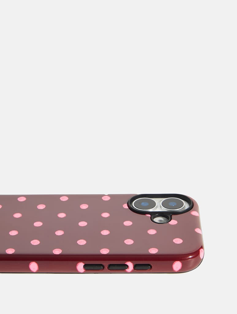 Pink and Brown Polka Dots Ultra Protective iPhone Case Phone Cases Skinnydip London